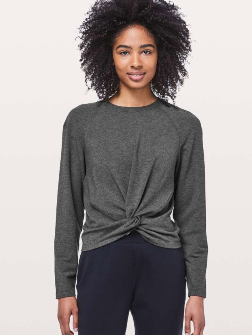 Lululemon Tuck & Gather Pullover Heathered Mod Black, Size 6 - Picture 5 of 7